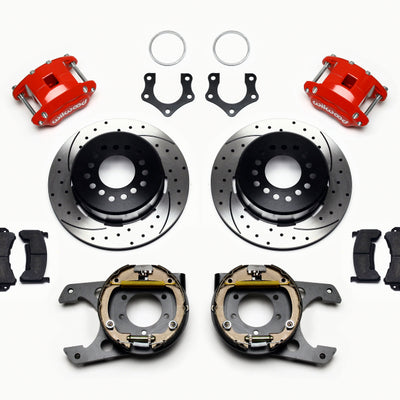 Wilwood D154 P/S P-B Kit Drilled-Red Mopar/Dana 2.36in Off w/Snap Ring Bearing