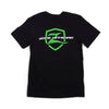 Zone Offroad Black Premium Cotton T-Shirt - Green Logo - 4XL