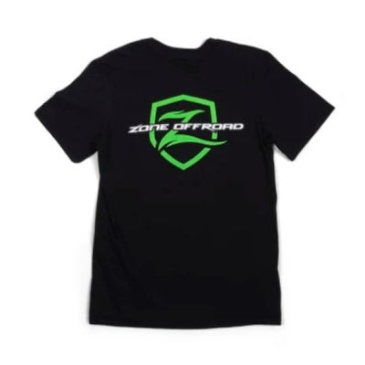 Zone Offroad Black Premium Cotton T-Shirt - Green Logo - M