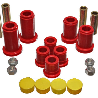 Energy Suspension 98-99 Tahoe/Yukon/Denali / 98-95 K5 Blazer 4WD Red Front End C/A Bushing Set