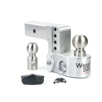Weigh Safe 4in Drop Hitch w/Built-in Scale & 2.5in Shank (10K/18.5K GTWR) - Aluminum