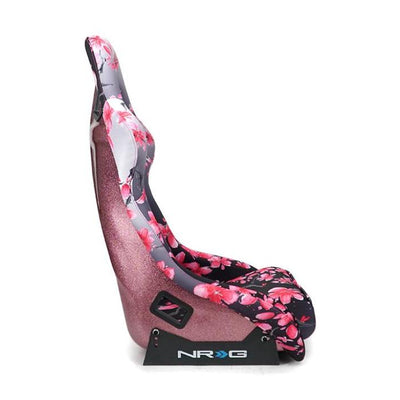 NRG FRP Bucket Seat PRISMA Japanese Cherry Blossom Edition W/ Pink Pearlized Back - Medium