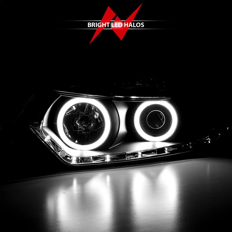 ANZO 2009-2012 Acura TSX Projector Headlights w/ Halo Black (CCFL) (HID Compatible)