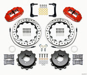 Wilwood Narrow Superlite 4R Rear Kit 12.88in Drilled Red 2012-Up Toyota / Scion FRS w/Lines