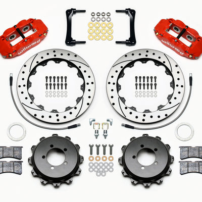 Wilwood Narrow Superlite 4R Rear Kit 12.88in Drilled Red 2012-Up Toyota / Scion FRS w/Lines