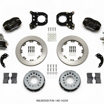 Wilwood Forged Dynalite P/S Rear Kit w/MC4 P-Brake Chev 12 Bolt w/Clip Elimin-Staggered