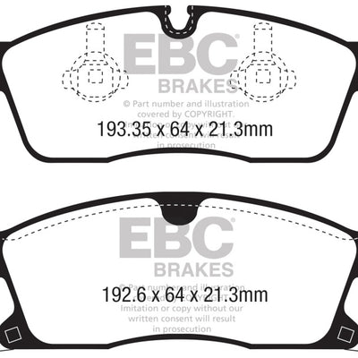 EBC 2016+ Jeep Grand Cherokee 3.6L Yellowstuff Front Brake Pads