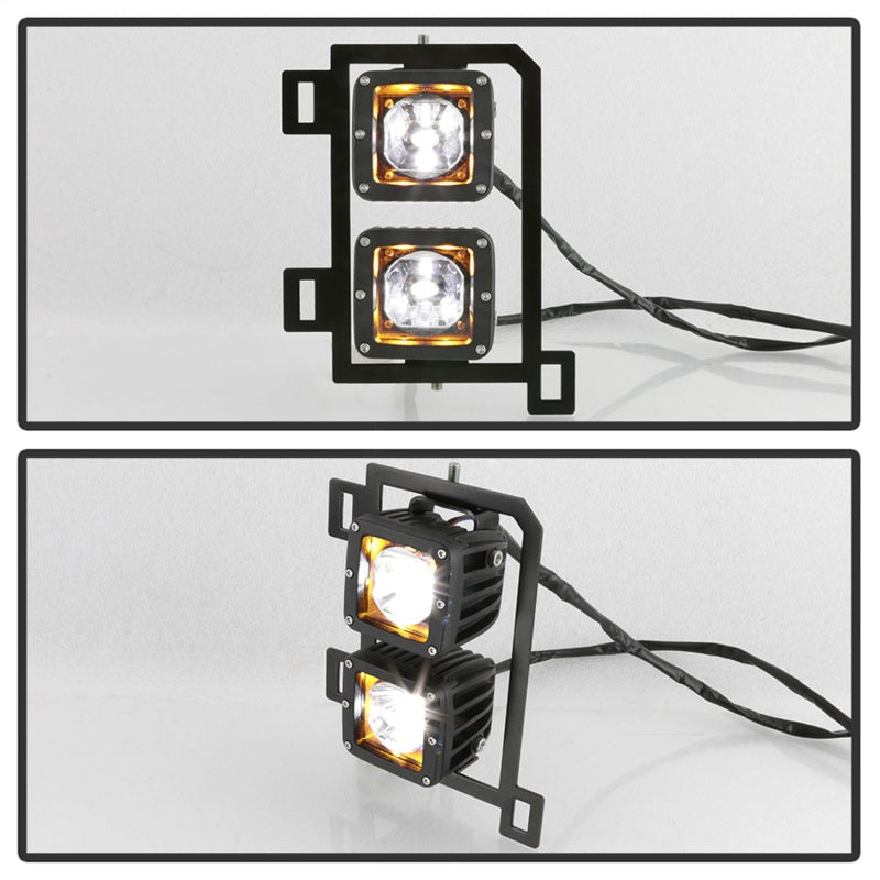 Spyder Dodge Ram 2013-2018 1500 Only Full LED Fog Lights W/Bracket and Universal Switch- Clear