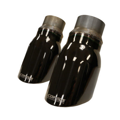 Corsa 2015-2016 Dodge Charger R/T Pursuit Valance 2.5in Inlet / 4in Outlet Black PVD Tip Kit