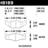 Hawk 79-84 Volswagen Rabbit / 85-90 Volkswagen Cabriolet DTC-60 Race Front Brake Pads