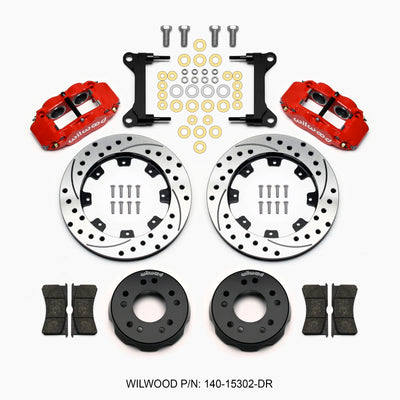 Wilwood Narrow Superlite 6R Front Kit 12.19in Drilled Red 63-87 C10 w/ Wilwood Pro Spindles