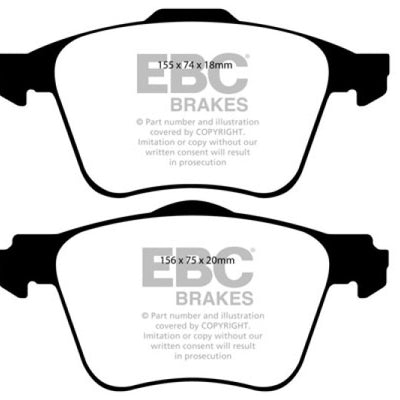 EBC 11+ Volvo S60 2.5 Turbo T5 (315mm Front Rotors) Redstuff Front Brake Pads