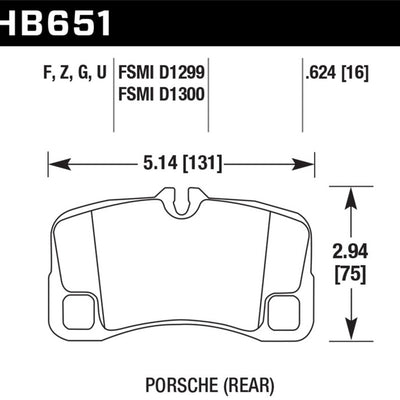 Hawk 07-08 Porsche 911 Turbo/911 GT3/911 GT3 CUP Rear DTC-60 Race Brake Pads
