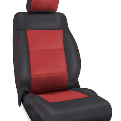 PRP 07-10 Jeep Wrangler JK Front Seat Covers/2 door or 4 door (Pair) - Black/Red