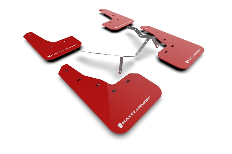 Rally Armor 22-26 Honda Civic/Civic Si/Sport Red UR Mud Flap w/White Logo