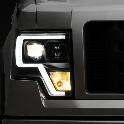 Raxiom 09-14 F-150 Projector Headlights w/ LED Accent- Black Housing (Clear Lens)