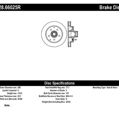 StopTech Drilled Sport Brake Rotor