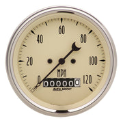 Autometer 3-3/8in 120mph Antique Beige Elec. Programmable Speedometer w/ Wheel Odometer