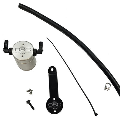 J&L 16-21 Honda Civic 1.5L Turbo (EX & Si) Passenger Side Oil Separator 3.0 - Clear Anodized