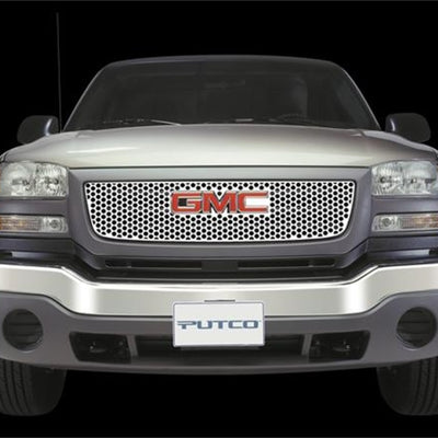 Putco 02-08 GMC Envoy/Envoy XL (w/ Logo CutOut) Punch Stainless Steel Grilles