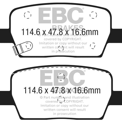 EBC 2016+ Cadillac CT6 2.0L Turbo Ultimax2 Rear Brake Pads