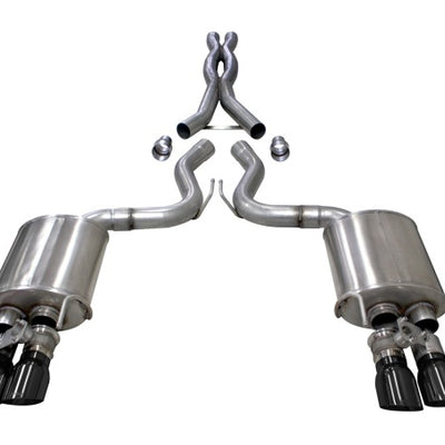 Corsa 2018-2023 Ford Mustang GT Fastback 5.0L 3in Cat-Back System Dual Rear Exit w/ 4in Black Tips