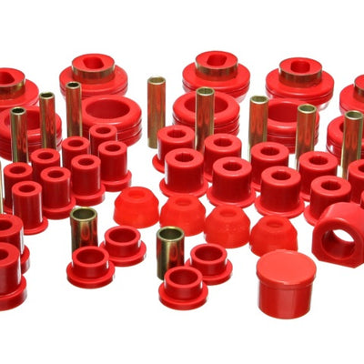 Energy Suspension 81-87 Chevy/GMC 4WD (w/ Aftermarket Frt Springs) Red Hyper-flex Master Bushing Set