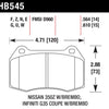 Hawk 03-07 G35/ 03-09 350z/03-06 Sentra w/ Brembo Blue 9012 Street Front Brake Pads