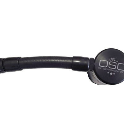 J&L 05-10 Ford Mustang GT Driver Side Oil Separator 3.0 V2 - Black Anodized