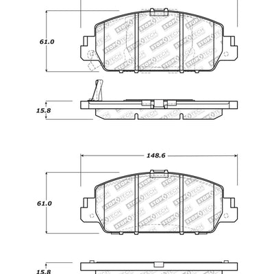 StopTech 14-18 Ford Fusion SE Luxury Street Performance Front Brake Pads