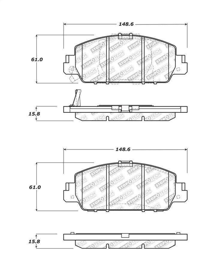 StopTech 14-18 Ford Fusion SE Luxury Street Performance Front Brake Pads