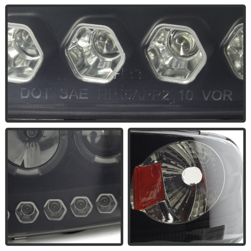 Spyder Ford F150 97-03 Projector - LED Halo Amber Reflector LED Blk Smke PRO-YD-FF15097-1P-AM-BSM