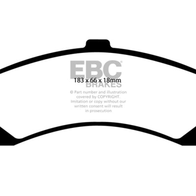 EBC 02 Cadillac Escalade 5.3 (PBR rear caliper) Extra Duty Rear Brake Pads
