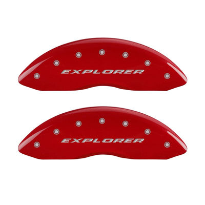 MGP 4 Caliper Covers Engraved Front & Rear Explorer Red finish silver ch