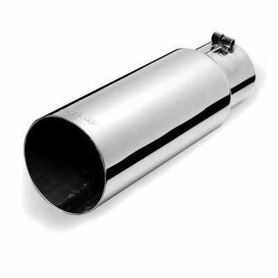 Gibson Rolled Edge Angle-Cut Tip - 4in OD/3.5in Inlet/12in Length - Stainless