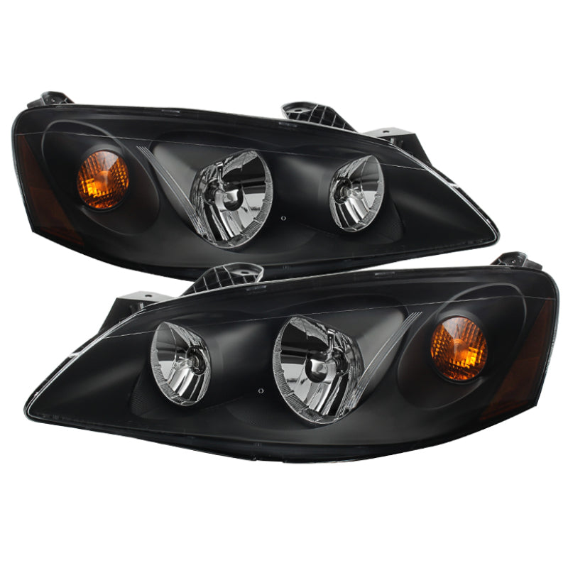xTune Pontiac G6 05-10 (09-10 Fit w/Amber Turn Signal) Crystal Headlights Black HD-JH-PG605-AM-BK
