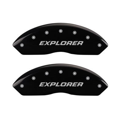 MGP 4 Caliper Covers Engraved Front & Rear Explorer/2011 Black Finish Silver Char 2010 Ford Explorer