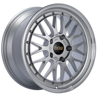 BBS LM 18x8 5x114.3 ET40 Diamond Silver Center Diamond Cut Lip Wheel - 82mm PFS/Clip Required
