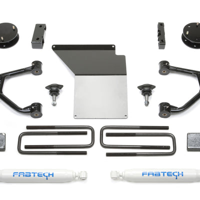 Fabtech 14-18 GM K1500 w/OE Alum. UCA 4in Budget UCA System w/Rear Perf. Shocks