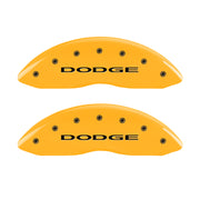 MGP 4 Caliper Covers Engraved Front & Rear With out stripes/Dodge Yellow finish black ch