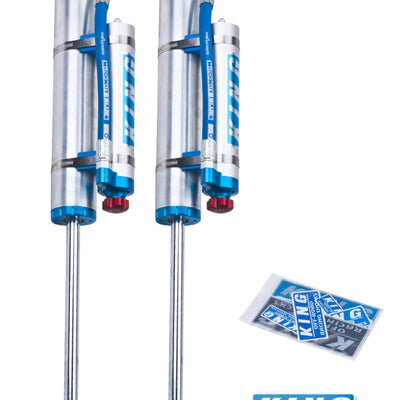 King Shocks 07-18 Jeep Wrangler JK Front 2.5 Dia Piggy Hose Res Shock 6in Lift w/Adjuster (Pair)
