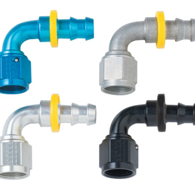 Fragola -8AN Push-Lite End 90 Degree - Blue