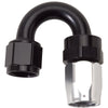 Russell Performance -6 AN Black/Silver 180 Degree Tight Radius Full Flow Swivel Hose End