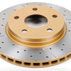 DBA 07-17 Jeep Wrangler Front Drilled & Slotted Street Series X-Gold Rotor