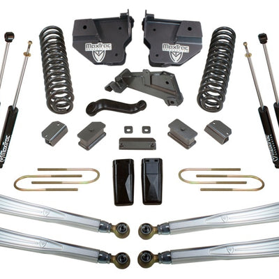 MaxTrac 13-18 RAM 3500 4WD 6in/3in MaxPro Coil Lift Kit w/4-Link Arms & MaxTrac Shocks