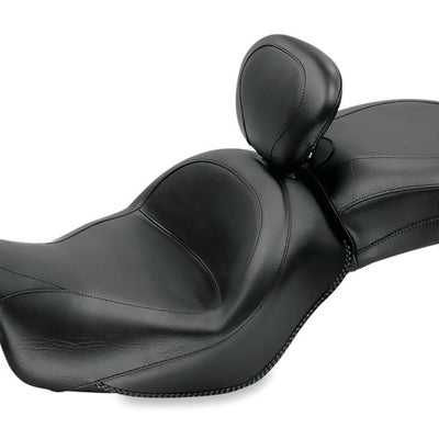 Mustang 09-13 Kawasaki Vulcan 1700 Classic Std Touring 1PC Seat w/Driver Backrest - Black