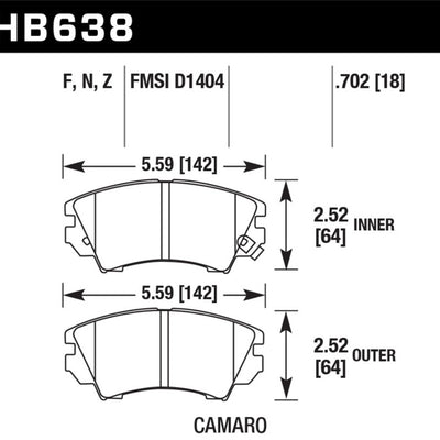 Hawk 10-15 Chevrolet Camaro HPS 5.0 Front Brake Pads