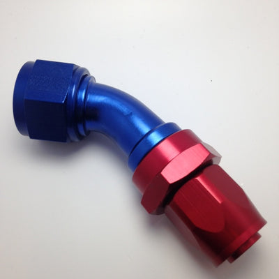 Fragola -16AN Fem x -12AN Hose 30 Degree Reducing Hose End - Blue/Red