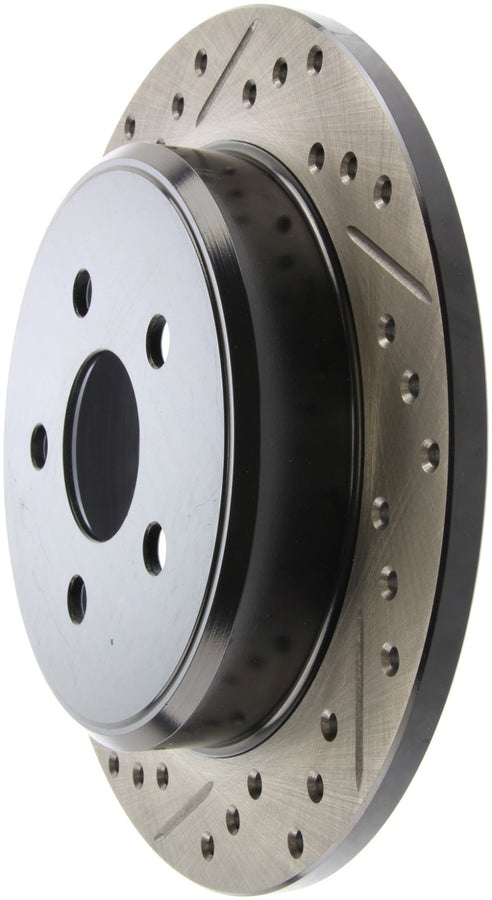 StopTech 03-09 Chrysler PT Cruiser Tur / 03-05 Dodge Neon SRT-4 Rear Right Slotted & Drilled Rotor