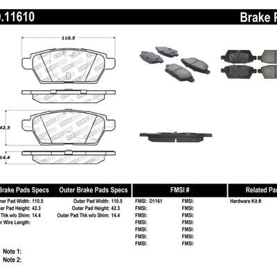 StopTech Performance 06-07 Mazdaspeed 6 Rear Brake Pads